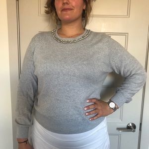 Embellished grey sweater